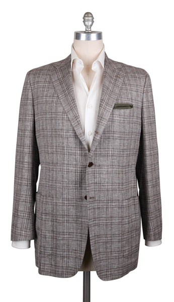 Kiton Brown Cashmere Blend Plaid Sportcoat - (201803062) - Parent