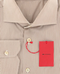 Kiton Light Brown Striped Shirt - Slim - (KT-H427408CCA1) - Parent