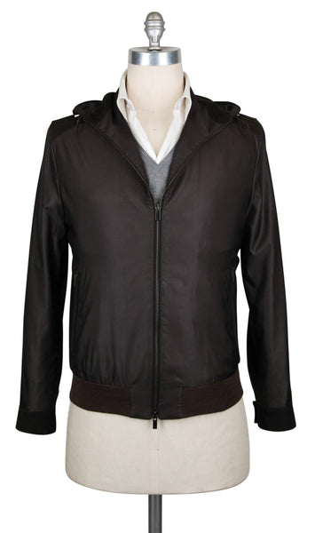 Kiton Brown Silk Solid Windbreaker - (JKTSEBRNX3) - Parent