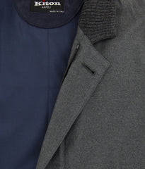 Kiton Dark Gray Silk Solid Jacket - (KT116174) - Parent