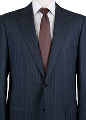 New $8700 Kiton Navy Blue Super 180's Striped Suit - (UA811Z4913R7) - Parent