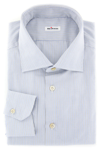 Kiton Blue Micro-Check Shirt - Slim - (KT-UCC-H05424-09FA) - Parent