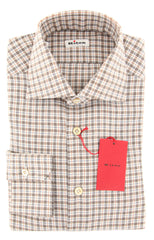 Kiton Brown Plaid Shirt - Slim - 17/43 - (KTUCC0560701)