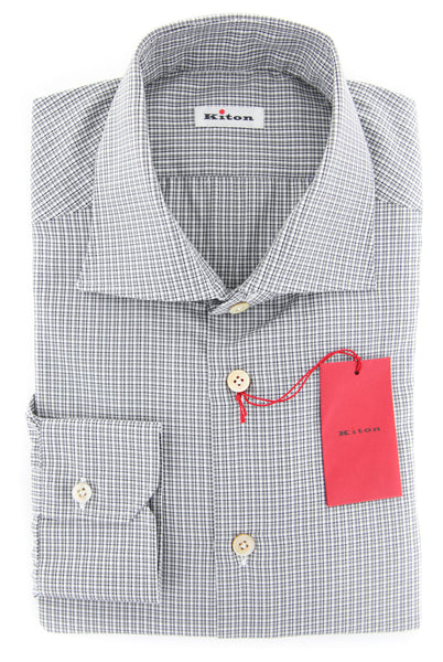 Kiton Gray Plaid Shirt - Slim - (KT-H056311802FAA1) - Parent
