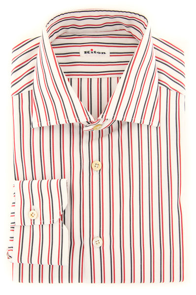 Kiton Red Striped Shirt - Slim - (KTUCC-H05676-01FAA1) - Parent