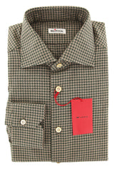 Kiton Brown Houndstooth Shirt - Slim - (KTUCC0602811) - Parent