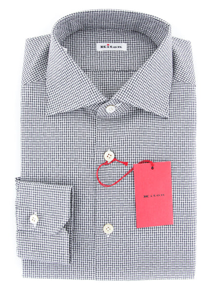 Kiton Gray Micro-Check Shirt - Slim - (KT-UCCH0602907FAA1) - Parent
