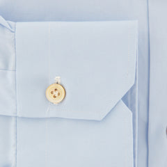 Kiton Light Blue Solid Cotton Shirt - Slim - (3D) - Parent