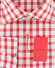 Kiton Red Plaid Shirt - Slim - (KT-H425702FAA1) - Parent