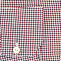 Kiton Burgundy Red Check Shirt - Slim - (KTUCC467903) - Parent