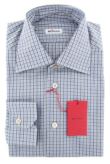 Kiton Light Blue Plaid Shirt - Slim - Size 18 (US) / 45 (EU) - (KT1127171)