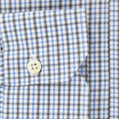 Kiton Light Blue Plaid Shirt - Slim - (KT1127171) - Parent