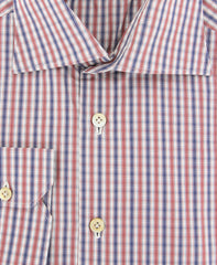 Kiton Red Plaid Shirt - Slim - (KTUCCH484803EEA1) - Parent