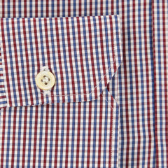 Kiton Burgundy Red Micro-Check Shirt - Slim - (KT125172) - Parent