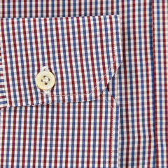 Kiton Burgundy Red Micro-Check Shirt - Slim - (KT125172) - Parent