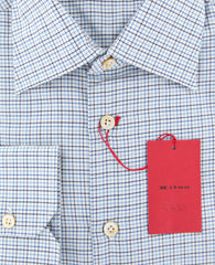 Kiton Light Blue Micro-Check Shirt - Slim - (KT1127179) - Parent