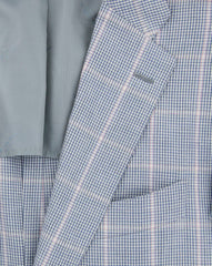 Kiton Blue Linen Blend Plaid Sportcoat - (UG2067C8808R8) - Parent