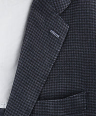 Kiton Navy Blue Cashmere Silk Blend Micro-Check Sportcoat - (KT-UG73-1H1905) - Parent