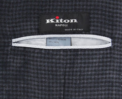 Kiton Navy Blue Cashmere Silk Blend Micro-Check Sportcoat - (KT-UG73-1H1905) - Parent