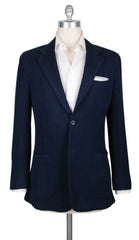 Kiton Navy Blue Stretch Solid Sportcoat - (UG816H484R7) - Parent