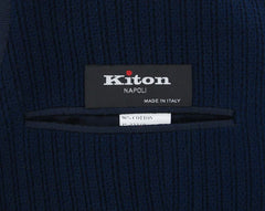 Kiton Navy Blue Stretch Solid Sportcoat - (UG816H484R7) - Parent