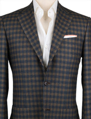 Kiton Dark Brown Shephard's Check Sportcoat - (KT1G5467R8U) - Parent
