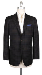 Kiton Dark Brown Wool Blend Check Sportcoat - 38/48 - (593)