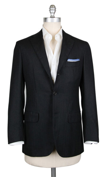 Kiton Black Cashmere Solid Sportcoat - (201803053) - Parent