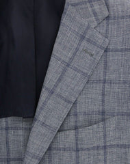 Kiton Navy Blue Window Pane Sportcoat - (UG896D1313R7) - Parent