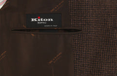 Kiton Dark Brown Micro-Houndstooth Sportcoat - (KT901188217) - Parent