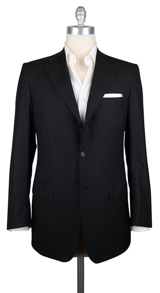 Kiton Black Wool Solid Sportcoat - (KTB32127021R7) - Parent