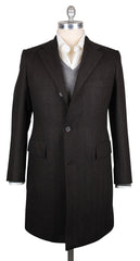 Kiton Brown Wool Blend Herringbone Coat - (US0311D4301) - Parent