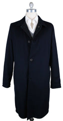 Kiton Navy Blue Leather Reversible Coat - (UW93632D7423) - Parent