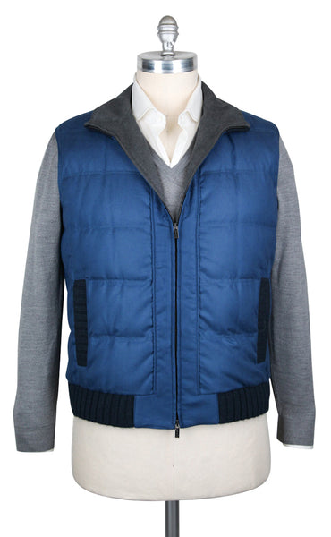 Kiton Blue Silk Solid Vest - (KT1027174) - Parent