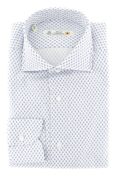 Luigi Borrelli Blue Paisley Cotton Shirt - Extra Slim - (180) - Parent