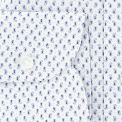 Luigi Borrelli Blue Paisley Cotton Shirt - Slim - (180) - Parent