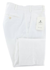 Luigi Borrelli White Solid Pants - Slim - (P100110) - Parent