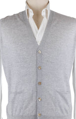 Luigi Borrelli Light Gray Sweater - Vest - X Small/46 - (18MG10400101)