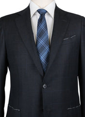 New Borrelli Charcoal Gray Wool Window Pane Suit - (201803124) - Parent