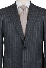 Borrelli Gray Wool Striped Suit - (201803086) - Parent