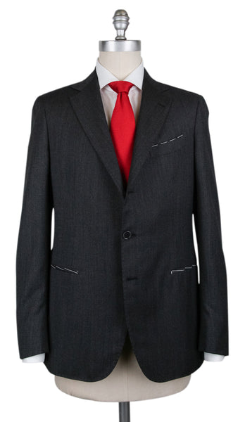 Borrelli Charcoal Gray Wool Fancy Suit - (201803122) - Parent