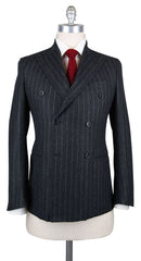 Luigi Borrelli Charcoal Gray Wool Striped Suit - (LB203832R8) - Parent
