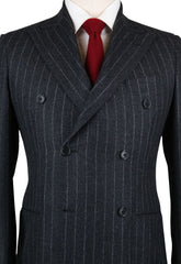 Luigi Borrelli Charcoal Gray Wool Striped Suit - (LB203832R8) - Parent
