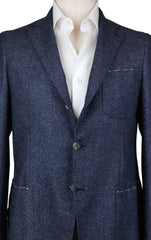 Luigi Borrelli Navy Blue Wool Sportcoat - 42/52 - (B32261910)