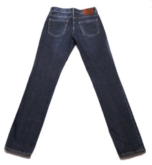Luigi Borrelli Denim Blue Solid Cotton Stretch Pants - Slim - (1019) - Parent
