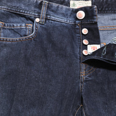 Luigi Borrelli Denim Blue Solid Cotton Stretch Pants - Slim - (1019) - Parent