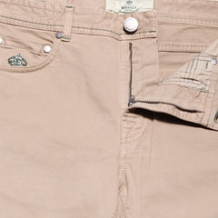 Luigi Borrelli Beige Solid Cotton Blend Pants - Slim - (1017) - Parent