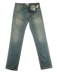 Luigi Borrelli Light Blue Vintage Wash Jeans - Extra Slim - 33/49 - (EM)