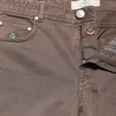 Luigi Borrelli Brown Solid Cotton Blend Pants - Slim - (1009) - Parent