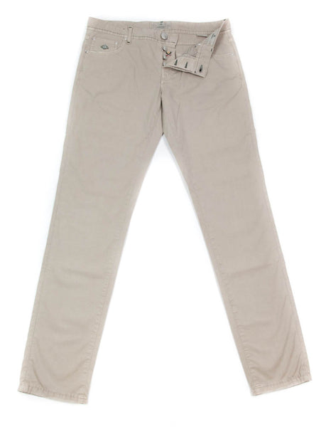 Luigi Borrelli Beige Solid Pants - Super Slim - 35/51 - (CAR2581530)